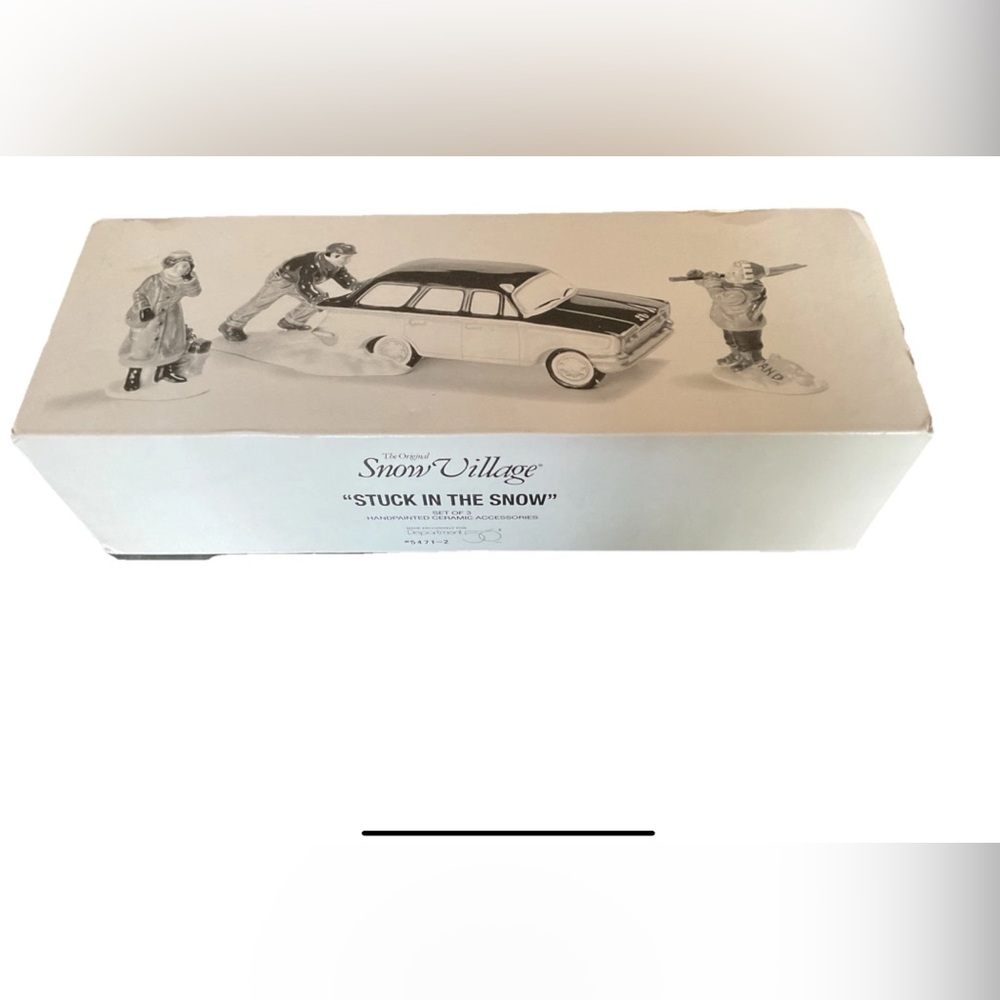 "Stuck in the Snow" Snow Village Figurines by Dept. 56